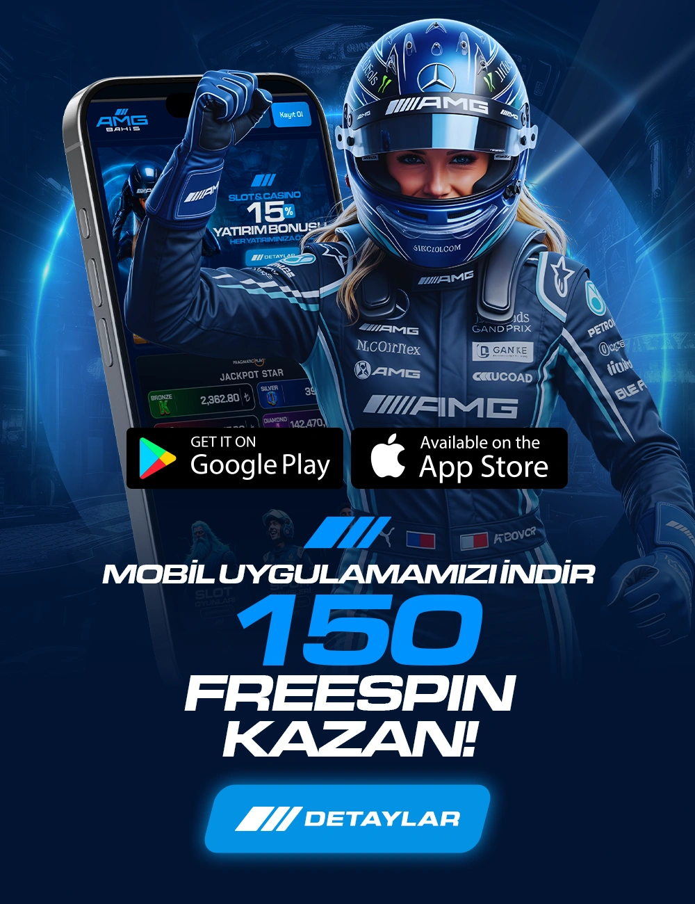 AMG Bahis Mobil Uygulamaya Özel 150 Freespin Hediye!