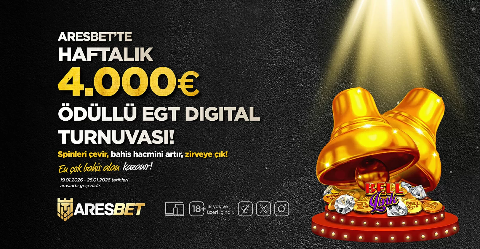 Aresbet Haftalık 4.000€ Ödüllü Egt Digital Özel Slot Turnuvası!