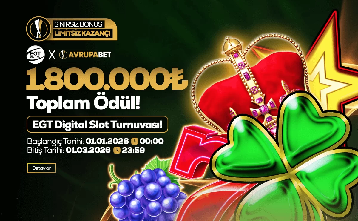 Avrupabet Egt Digital & Avrupabet İş Birliğiyle 1.800.000₺ Ödüllü Slot Turnuvası!